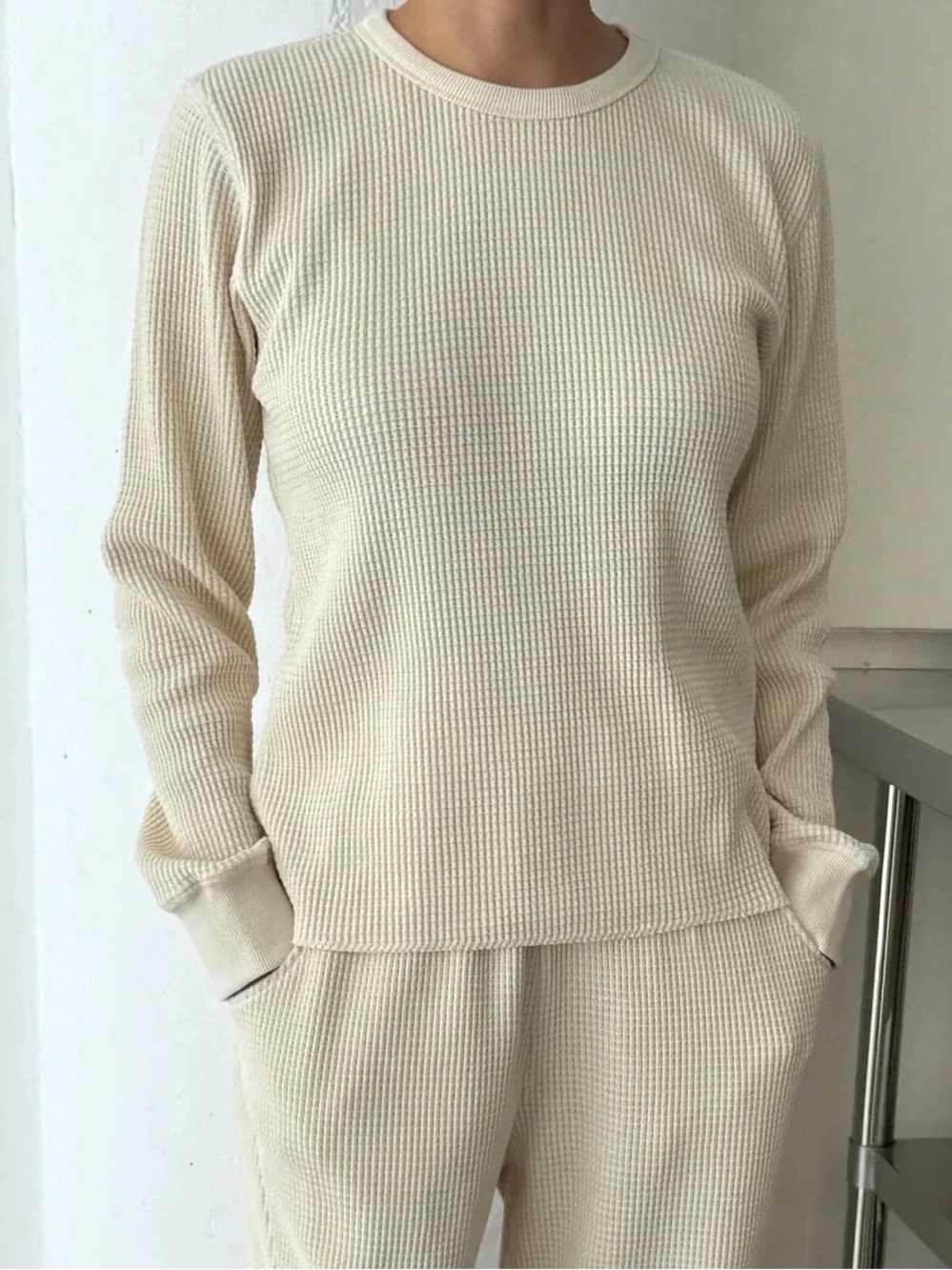 LE BON SHOPPE WAFFLE LONG SLEEVE TSHIRT